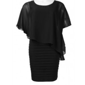 Women’s London Times Black Overlay Dress